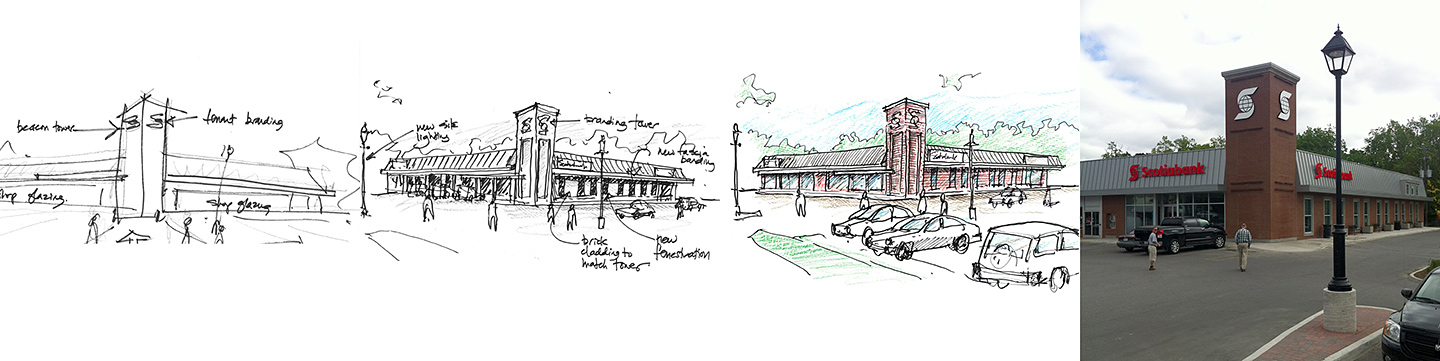 From initial sketch to actual building