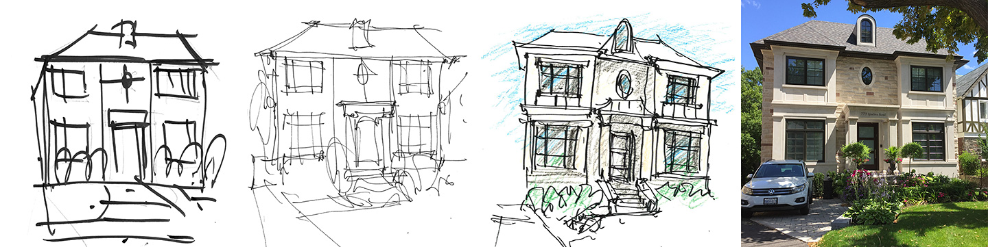 From initial sketch to actual building